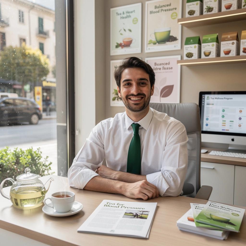 Un tranquillo momento di relax al tramonto, con una persona che sorseggia tè in una tazza elegante.